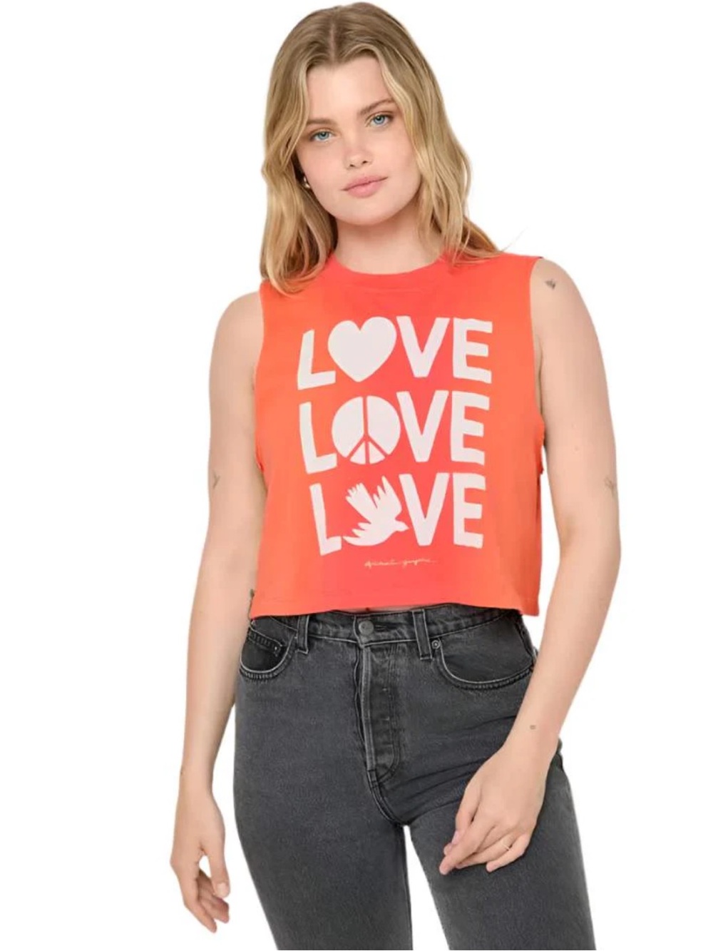 NWT Spiritual Gangster Coral LOVE Crop Tank